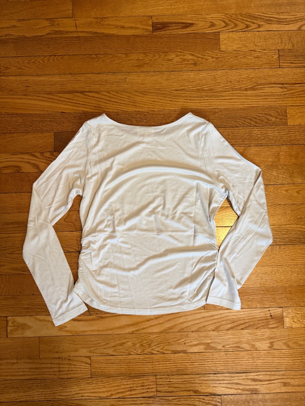 Cream Long Sleeve Gathered Front Tee by böhme - Picture 3 of 3